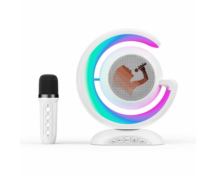 Wireless Karaoke Speaker BT5.0 Portable Bluetooth Microphone Family Mini Gift Carousel 8