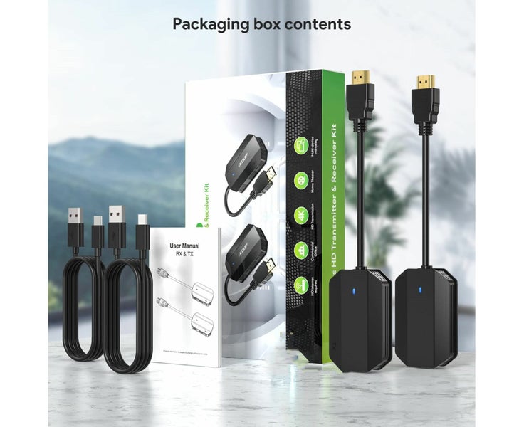 Wireless HDMI Transmitter and Receiver,HDMI Extender Kit 1080P, Plug and Play Carousel 7