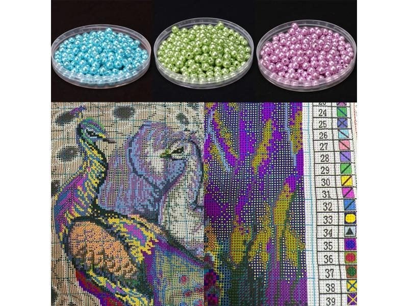 Diy Bead Embroidery Kits Pearl Embroidery Sewing Fabric Schemes Printed Cotton Carousel 1