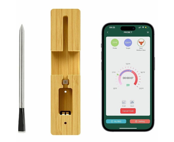 Wireless WiFi Meat Thermometer Bluetooth BBQ Food Thermometer Probe APP Contr Carousel 1