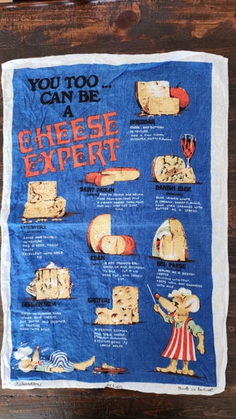~"You Too Can Be A Cheese Expert By Richardsons Irish Linen Vintage Tea Towel"~ Carousel 1