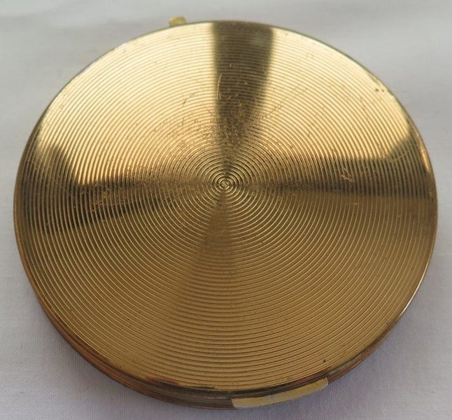 VINTAGE 1960s STRATTON GOLD TONE SCOTCH THISTLE MOTIF POWDER COMPACT Carousel 9