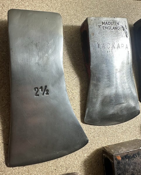 10 vintage axe/ hatchet heads some stamped. Carousel 10