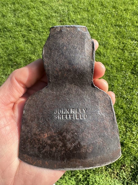 Vintage John Riley Sheffield axe/ hatchet head (cracked) Carousel 1