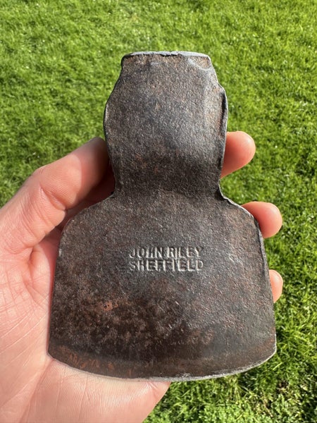 Vintage John Riley Sheffield axe/ hatchet head (cracked) Carousel 10