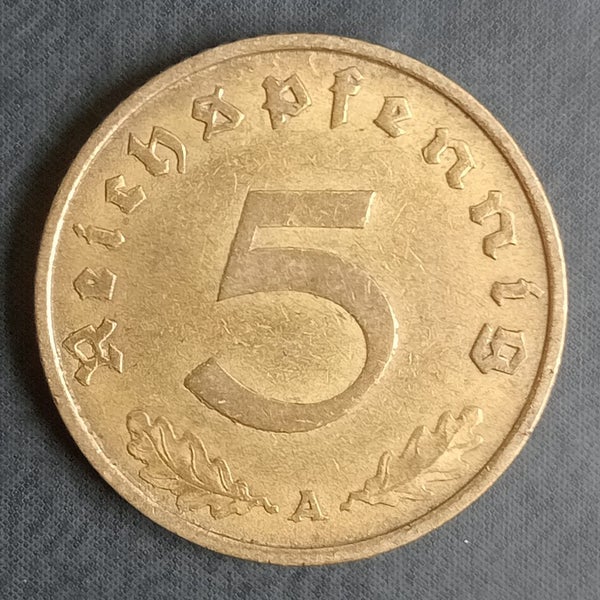 Germany 1937-A 5 Pfennig Coin $1 Res Carousel 2