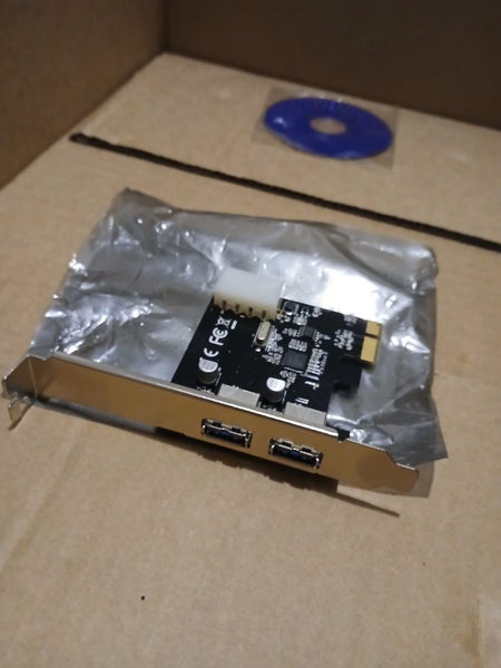 USB 3.0 x2 molex powered PCI-E card + driver CD *untested* Carousel 1