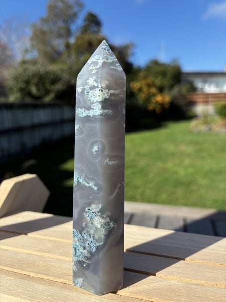Moss agate tower - Crystal Carousel 1