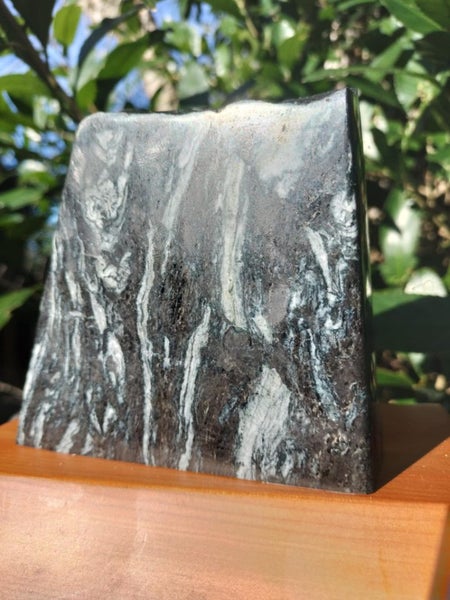 Nz blue schist "Aotea" touchstone and Matai Base Carousel 1