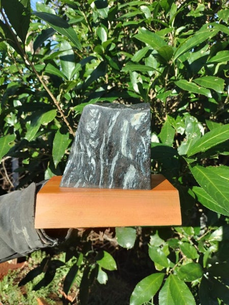 Nz blue schist "Aotea" touchstone and Matai Base Carousel 2