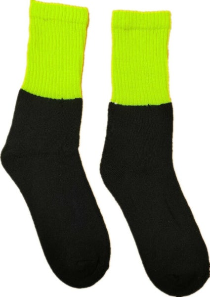 12x Pairs HI VIS SOCKS Workwear Work Safety Tradie High Visibility Fluro - Ye... Carousel 2