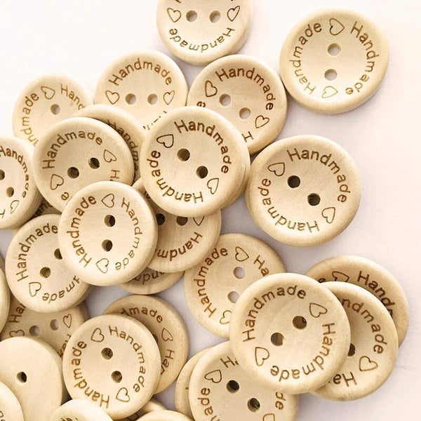 100pcs Wooden Buttons Handmade 15mm Carousel 1