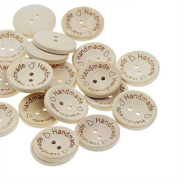 100pcs Wooden Buttons Handmade 15mm Carousel 2