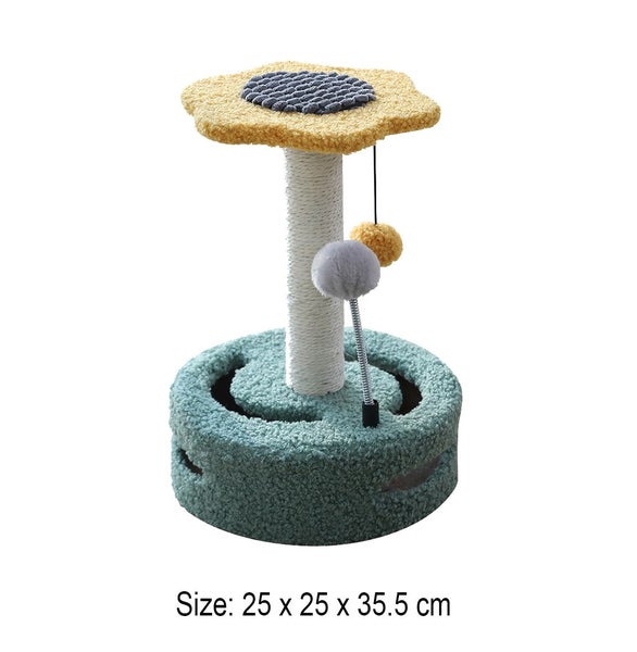 Furbulous Daisy Cat Scratching Post with 2 Bobs and Play Compartment Carousel 9