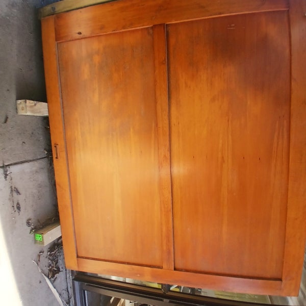 TWO LARGE OLD SCHOOL HALL TIMBER SLIDING DOORS, MID CENTURY - VINTAGE STYLE Carousel 11