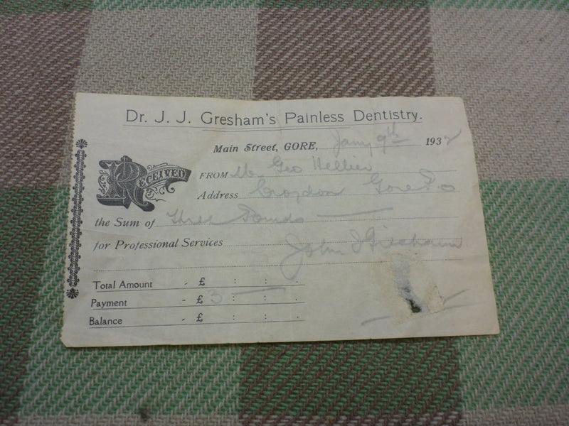 Vintage NZ Document 1930s Dr. J. J. Gresham's Painless Dentistry Gore Carousel 1