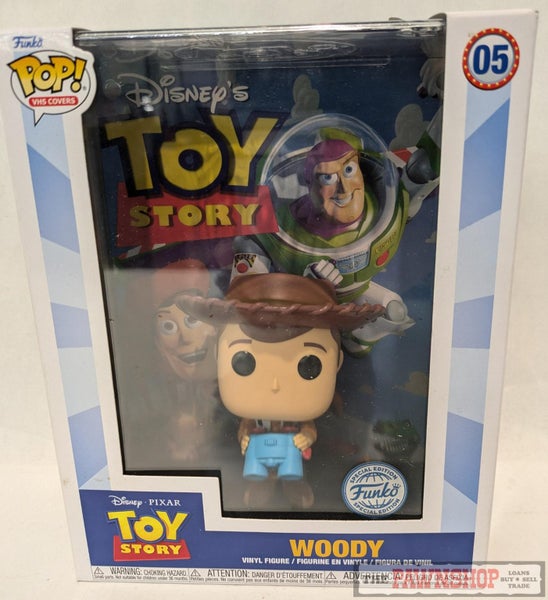 Funko Pop! VHS Covers Toy Story Woody #05 Vinyl Figure In Hard Pop Protector Carousel 1