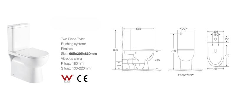 High Quality Ceramic Back to Wall Rimless Toilet $199 Carousel 2