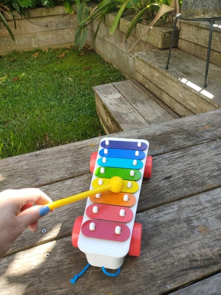 Fisher Price pull along musical xylophone toy on wheels Carousel 6
