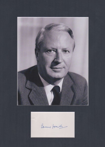 SIR EDWARD HEATH (RIP) BRITISH P.M. VINTAGE AUTOGRAPH & PHOTO DISPLAY +AUTH Carousel 1