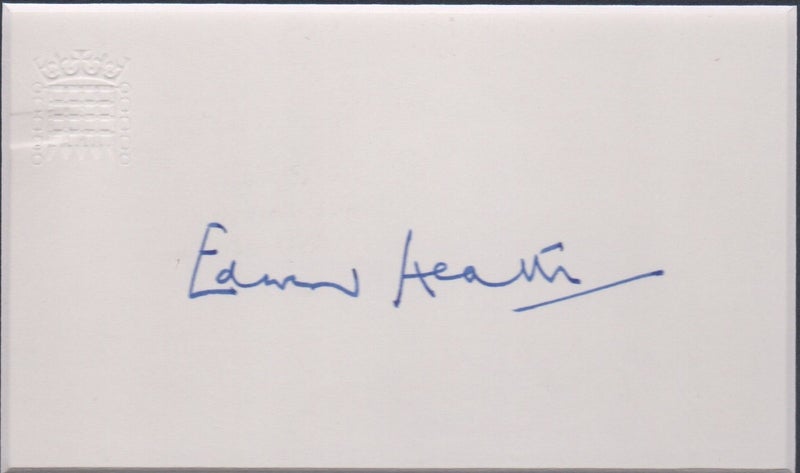 SIR EDWARD HEATH (RIP) BRITISH P.M. VINTAGE AUTOGRAPH & PHOTO DISPLAY +AUTH Carousel 2