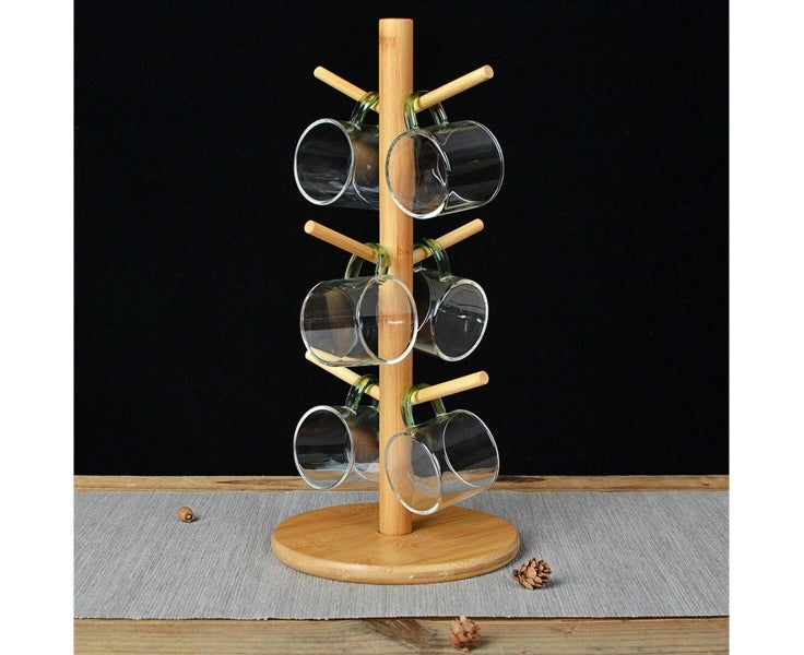 Wooden Tree Rack Mug Stand Coffee Tea Cup Holder Storage Rack Hanger Home Kitc Carousel 1