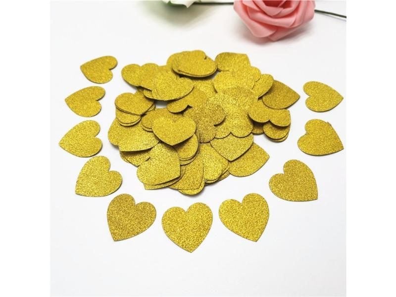 100pcs 3cm Heart Glittler Rose Gold Paper Confetti For Wedding Birthday Baby Carousel 1