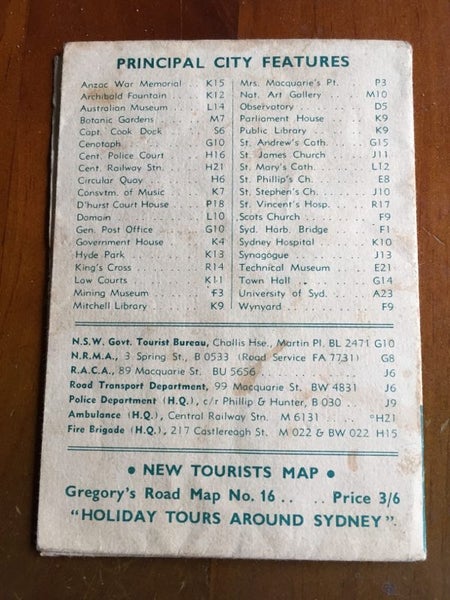 1950s Map of the City of Sydney Carousel 6