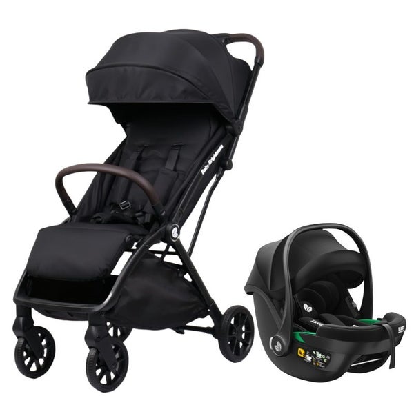 FlexGo Auto Folding lightweight compact pram with i-Size infant car seat Black Carousel 1