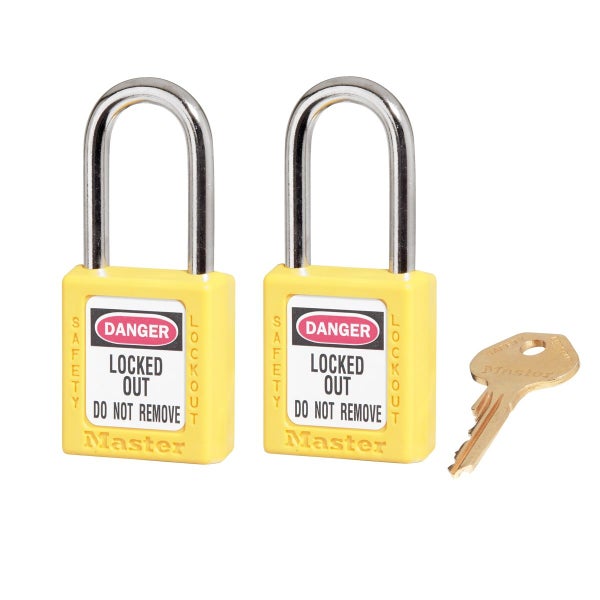 Master Lock 0410 Zenex Safety Lockout Padlock KEYED ALIKE, 38mm 2 (Pack) - Orang Carousel 1