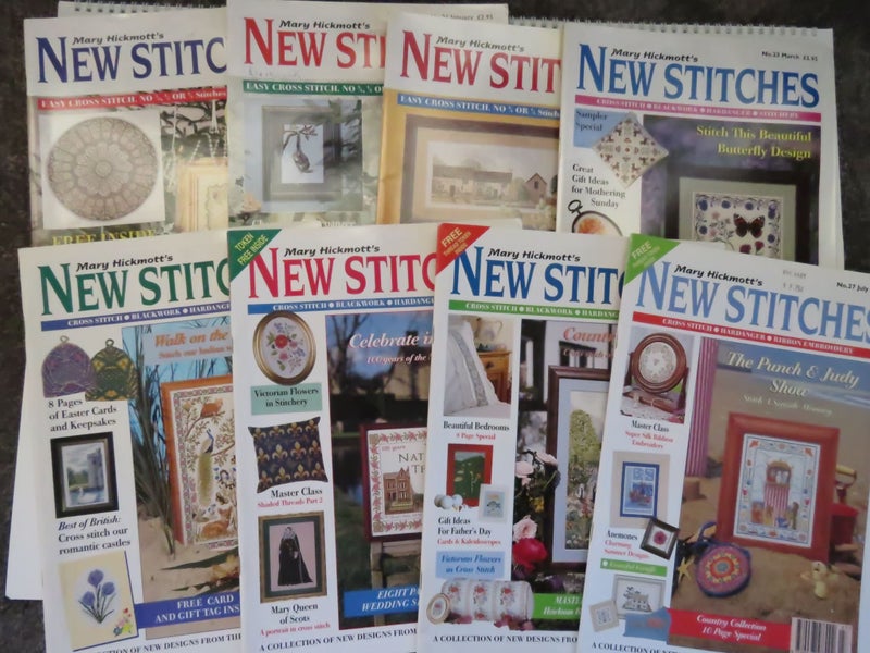 8 Mary Hickmott's New Stitches magazines Issues 20 21 22 23 24 25 26 27 (Set #3) Carousel 1