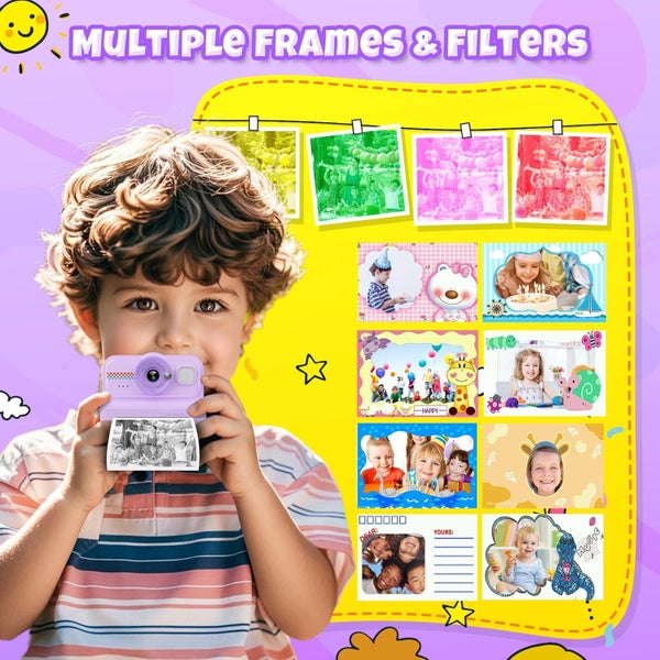 1080P HD Kids Camera Instant Purple Carousel 1