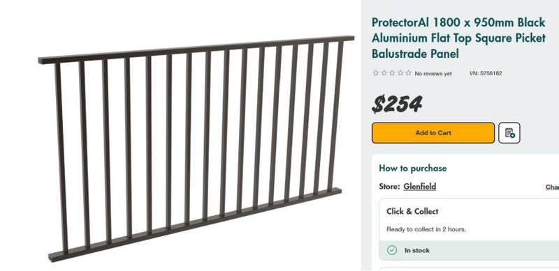 Balustrade - black aluminium Carousel 4