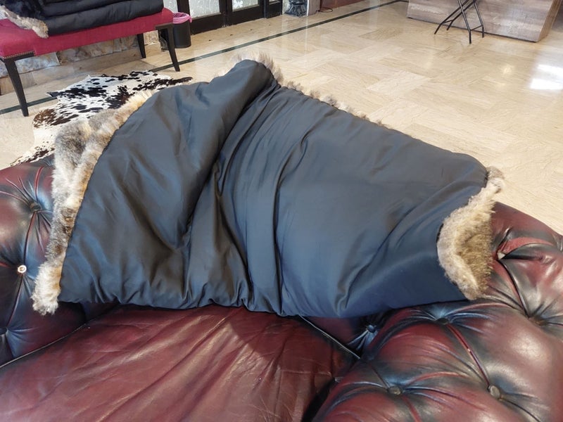 New Single Natural Grey Real NZ Possum Full Fur Throw - No Reserve! - B6509 Carousel 6