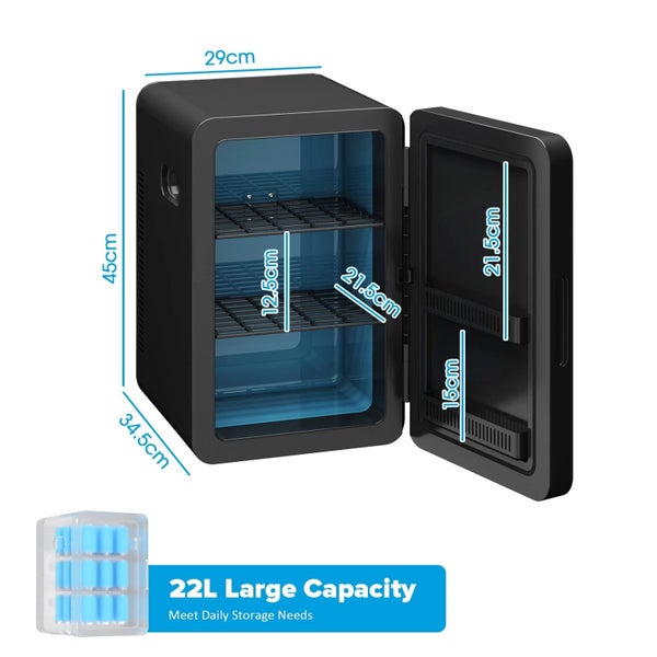 22L Mini Fridge Cooler Warmer Drinks Bar Fridge Car Makeup Ice Cosmetic Portable Carousel 8