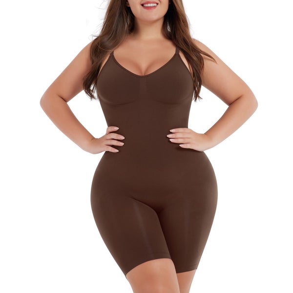 Hexin Low Back Seamless Bodysuit For Women Tummy Control Slimming Sheath Carousel 1
