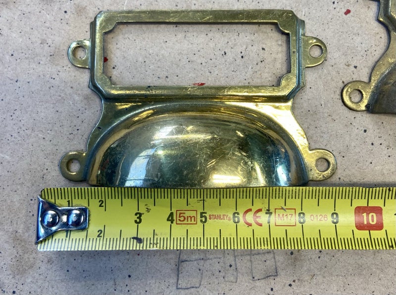 17 Vintage Brass label Pull Handles Carousel 2