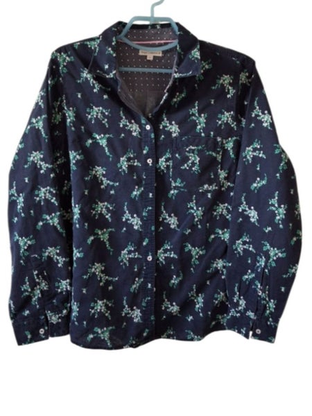 Navy Blue Floral Shirt Carousel 1