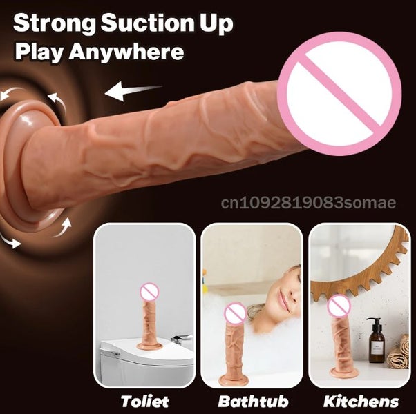 Realistic G-Spot Dildo with Suction Cup Silicone Dick Penis Anal Plug Dildo Carousel 1