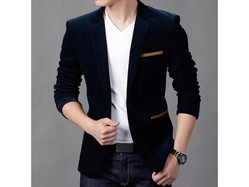 Brand Clothing Men Blazer Fashion Cotton Suit Blazer Slim Fit Masculine Blazer Carousel 1