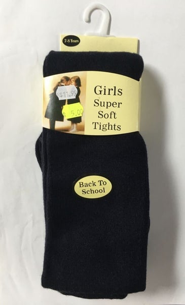 Girls' SUPER SOFT NAVY TIGHTS - 18cm Foot - Size 7-8 years Carousel 1