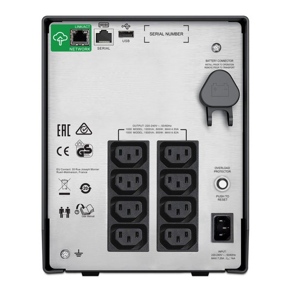 APC Smart UPS 1500VA / 900W LCD 230V with SmartConnect Port, 8 X IEC Sockets Carousel 2