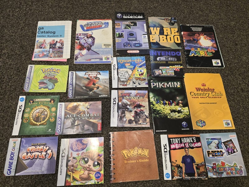 70+ Game Booklets - SNES, Gameboy, N64, Sega Carousel 1