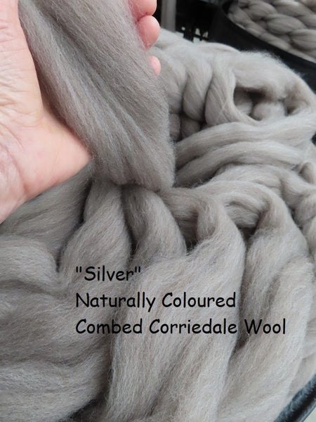 200gms ''Silver" - Natural Corriedale Wool Carousel 1