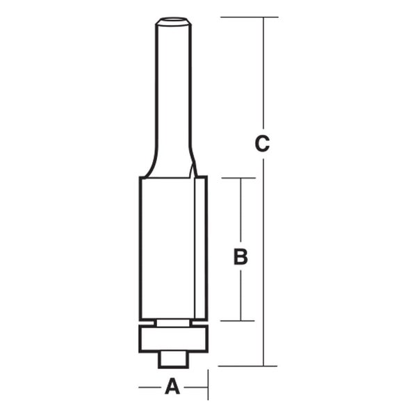 Carbitool Trim Bit Flush Carbide Tipped 12.7mm - TS8016B Carousel 2