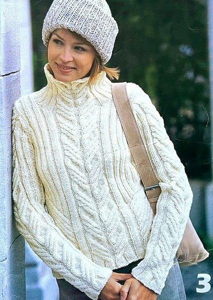 Womans Aran Jacket and Cardigan Pattern Book Carousel 1