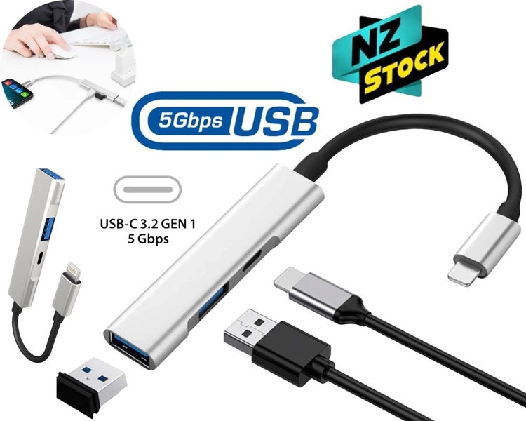 Lightning To USB 3 Port OTG adapter Carousel 1