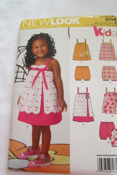 New Look 6114 - toddlers dresses, tops and pantaloons - Sizes : ½ - 4 Carousel 1
