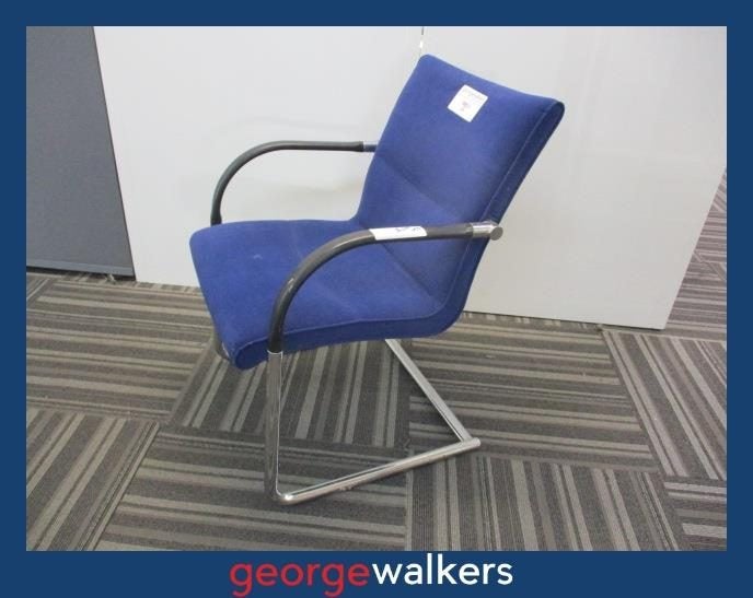 PR5965 Blue Micro Suede Fabric Reception Chair Carousel 2