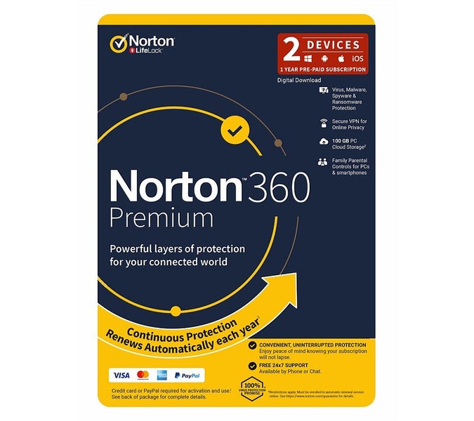 Norton 360 Premium 100GB 2 Device Antivirus 12 Month ( Digital Download ) Carousel 1